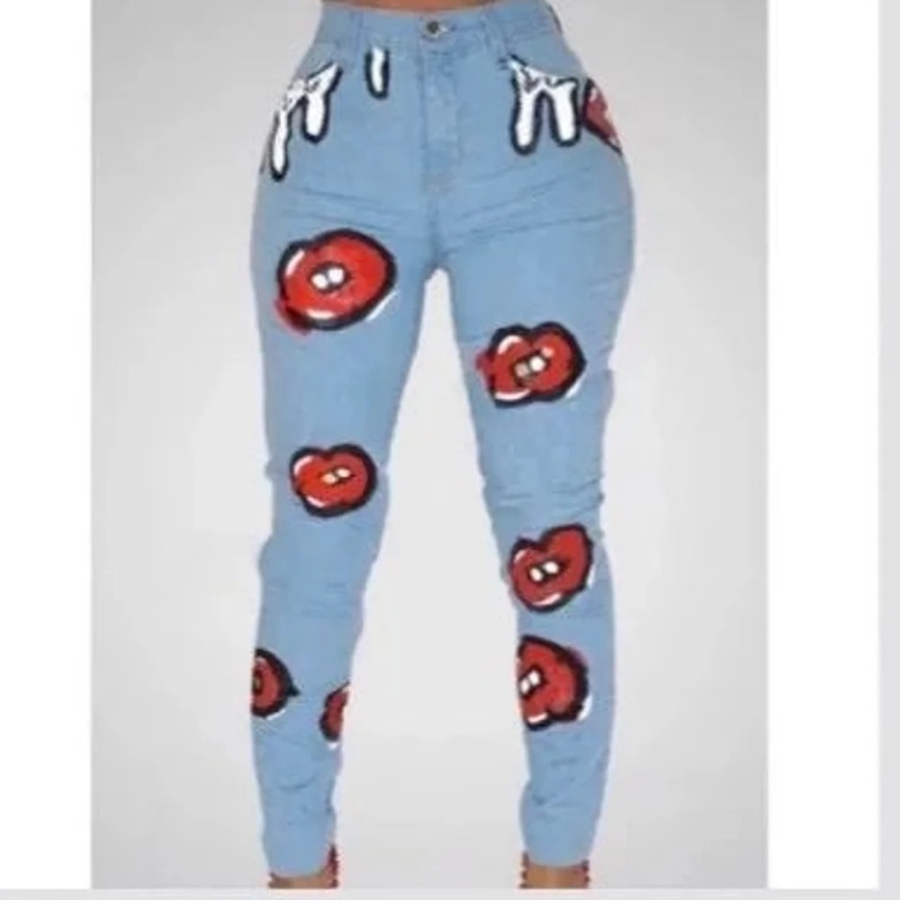 Red Kiss Skinny Leg Jeans